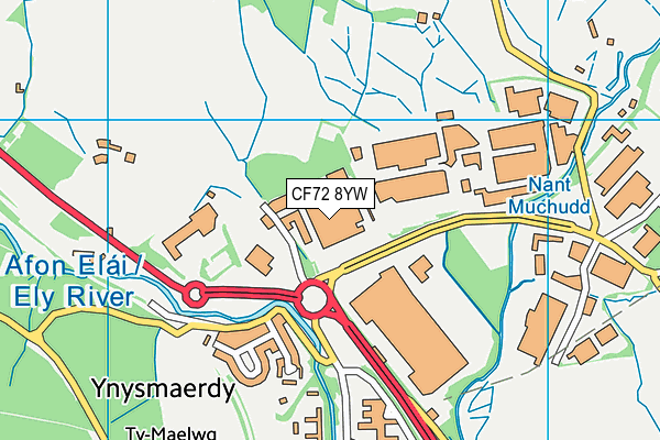 CF72 8YW map - OS VectorMap District (Ordnance Survey)