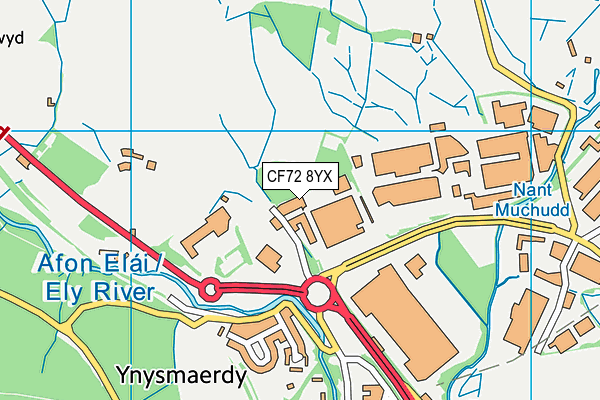 CF72 8YX map - OS VectorMap District (Ordnance Survey)