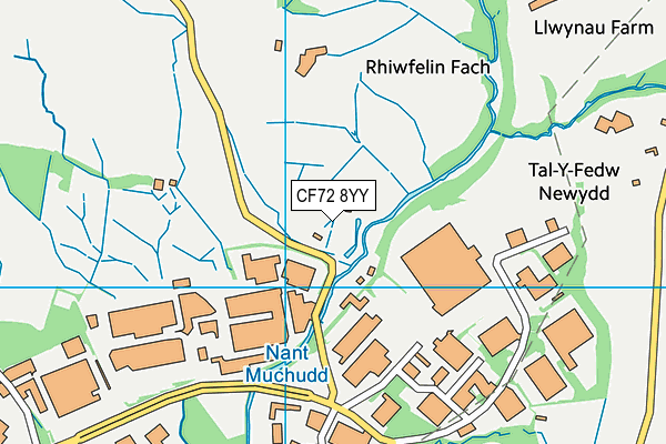 CF72 8YY map - OS VectorMap District (Ordnance Survey)