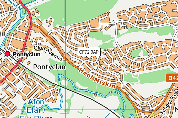 CF72 9AP map - OS VectorMap District (Ordnance Survey)