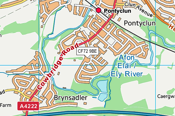 CF72 9BE map - OS VectorMap District (Ordnance Survey)