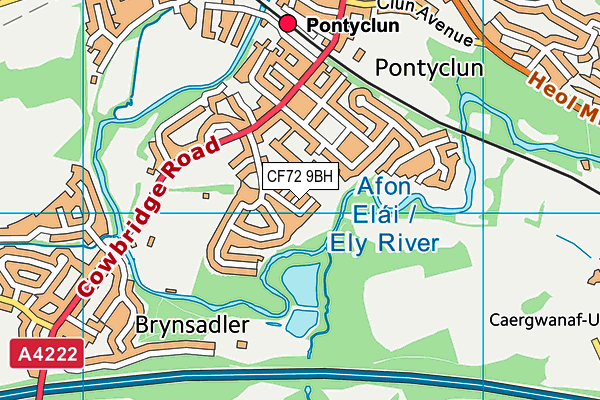 CF72 9BH map - OS VectorMap District (Ordnance Survey)