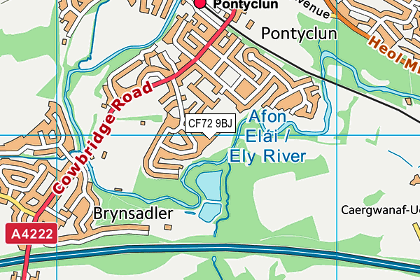 CF72 9BJ map - OS VectorMap District (Ordnance Survey)