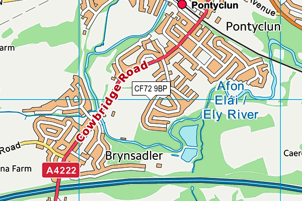 CF72 9BP map - OS VectorMap District (Ordnance Survey)