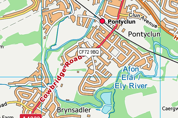 CF72 9BQ map - OS VectorMap District (Ordnance Survey)