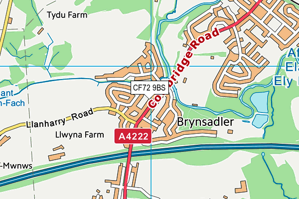 CF72 9BS map - OS VectorMap District (Ordnance Survey)