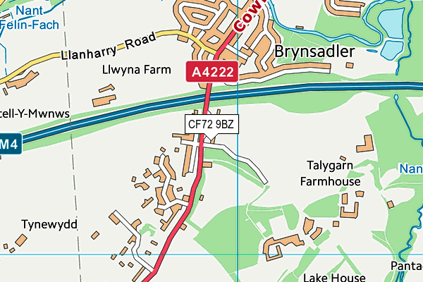 CF72 9BZ map - OS VectorMap District (Ordnance Survey)