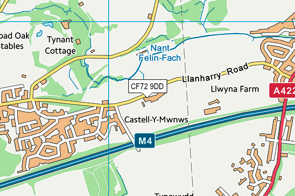 CF72 9DD map - OS VectorMap District (Ordnance Survey)