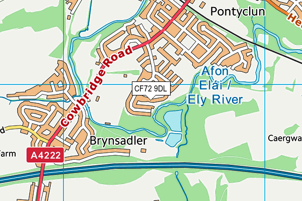 CF72 9DL map - OS VectorMap District (Ordnance Survey)