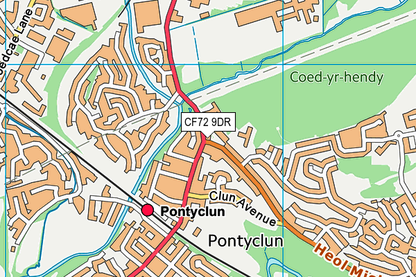 CF72 9DR map - OS VectorMap District (Ordnance Survey)