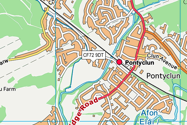 CF72 9DT map - OS VectorMap District (Ordnance Survey)