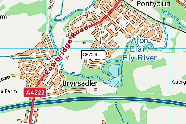 CF72 9DU map - OS VectorMap District (Ordnance Survey)