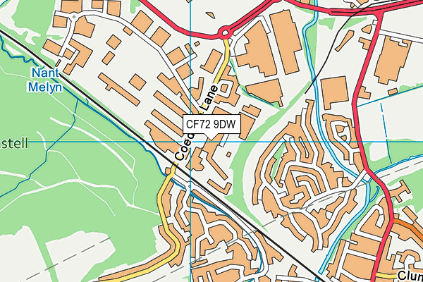 CF72 9DW map - OS VectorMap District (Ordnance Survey)