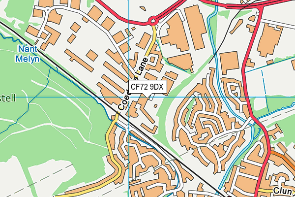 CF72 9DX map - OS VectorMap District (Ordnance Survey)