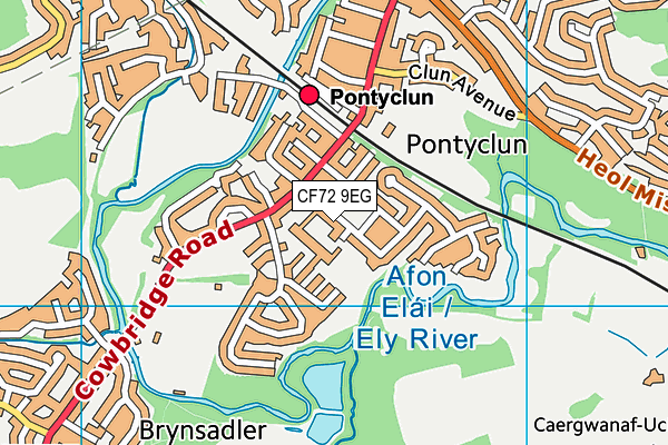 Pontyclun Primary School map (CF72 9EG) - OS VectorMap District (Ordnance Survey)