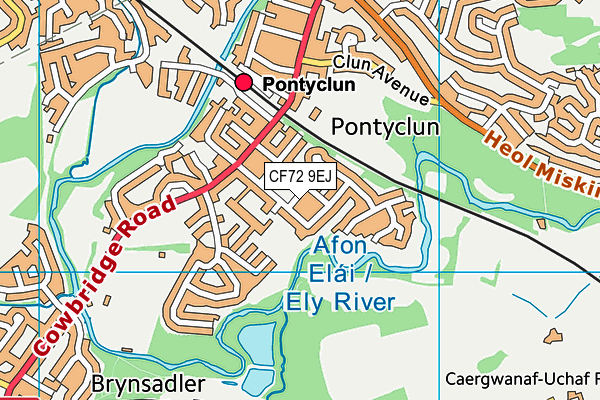 CF72 9EJ map - OS VectorMap District (Ordnance Survey)