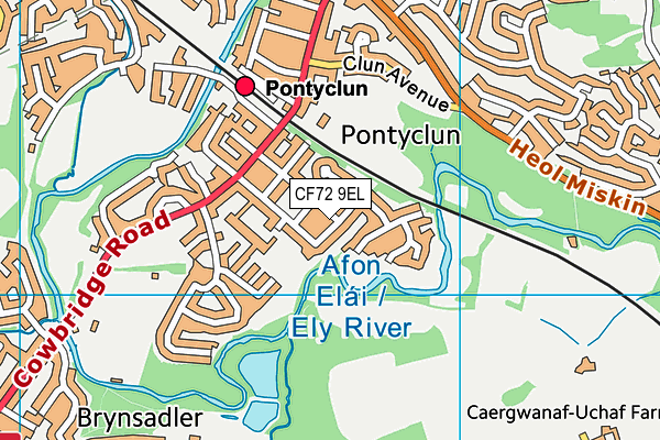 CF72 9EL map - OS VectorMap District (Ordnance Survey)