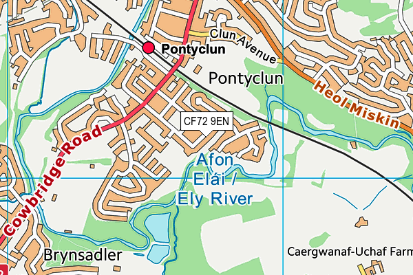 CF72 9EN map - OS VectorMap District (Ordnance Survey)