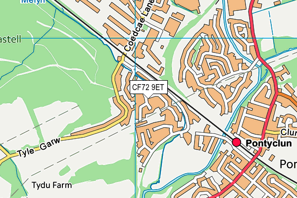 CF72 9ET map - OS VectorMap District (Ordnance Survey)