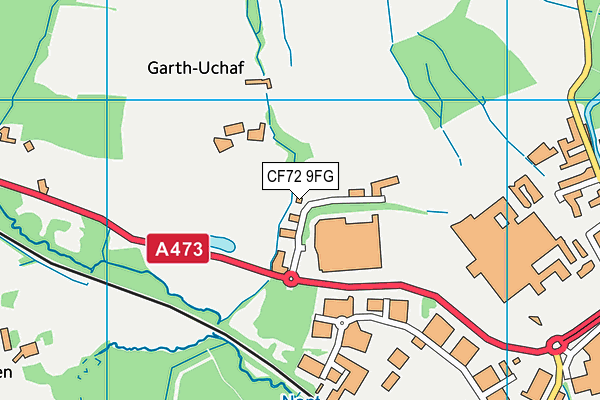 CF72 9FG map - OS VectorMap District (Ordnance Survey)