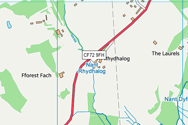 CF72 9FH map - OS VectorMap District (Ordnance Survey)