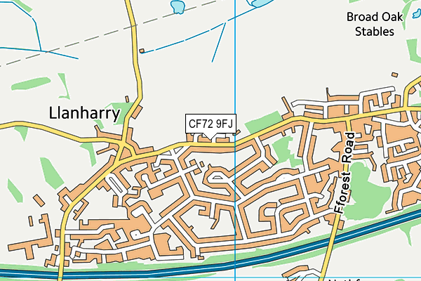 CF72 9FJ map - OS VectorMap District (Ordnance Survey)