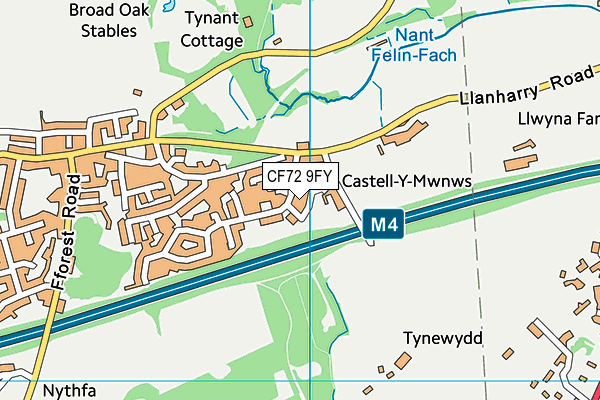 CF72 9FY map - OS VectorMap District (Ordnance Survey)