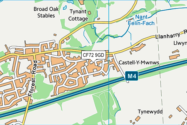 CF72 9GD map - OS VectorMap District (Ordnance Survey)