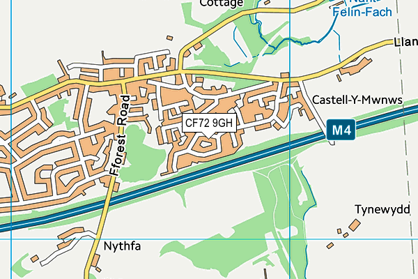 CF72 9GH map - OS VectorMap District (Ordnance Survey)