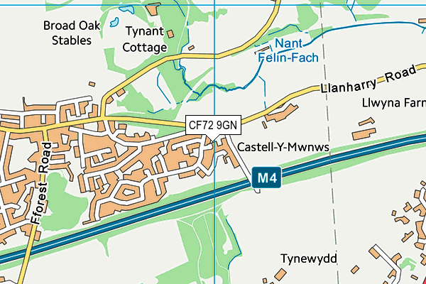 CF72 9GN map - OS VectorMap District (Ordnance Survey)