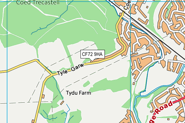 CF72 9HA map - OS VectorMap District (Ordnance Survey)