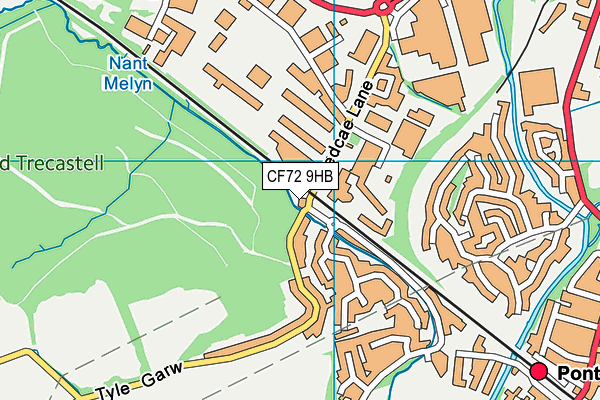 CF72 9HB map - OS VectorMap District (Ordnance Survey)