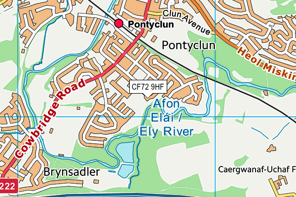 CF72 9HF map - OS VectorMap District (Ordnance Survey)