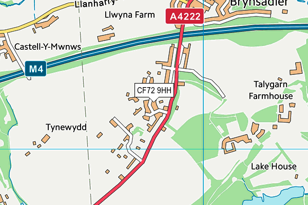 CF72 9HH map - OS VectorMap District (Ordnance Survey)