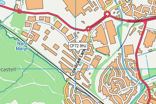 CF72 9HJ map - OS VectorMap District (Ordnance Survey)