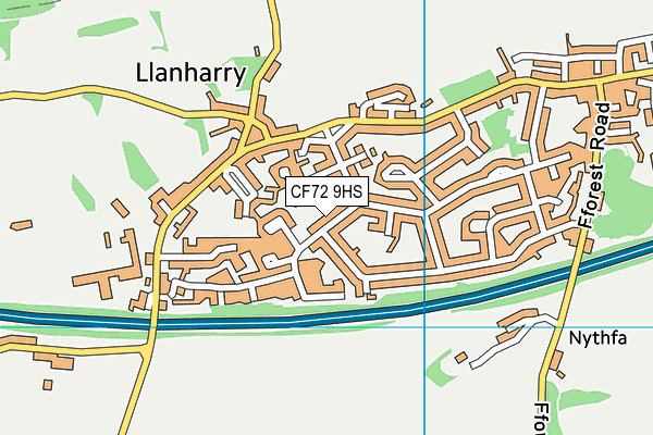 CF72 9HS map - OS VectorMap District (Ordnance Survey)