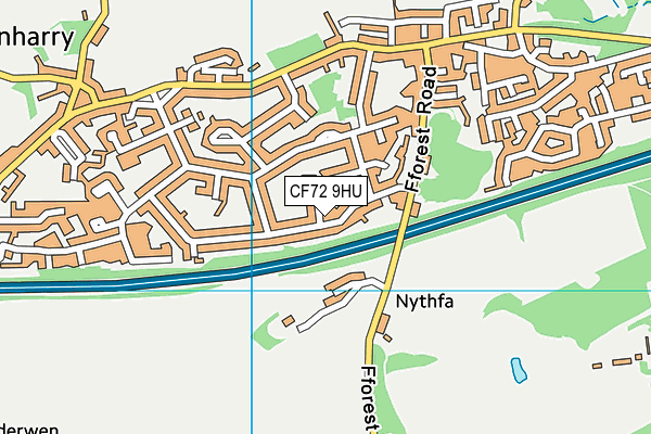 CF72 9HU map - OS VectorMap District (Ordnance Survey)