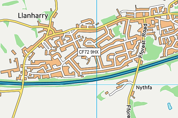 CF72 9HX map - OS VectorMap District (Ordnance Survey)
