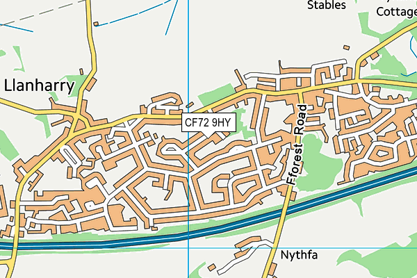 CF72 9HY map - OS VectorMap District (Ordnance Survey)