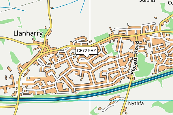 CF72 9HZ map - OS VectorMap District (Ordnance Survey)