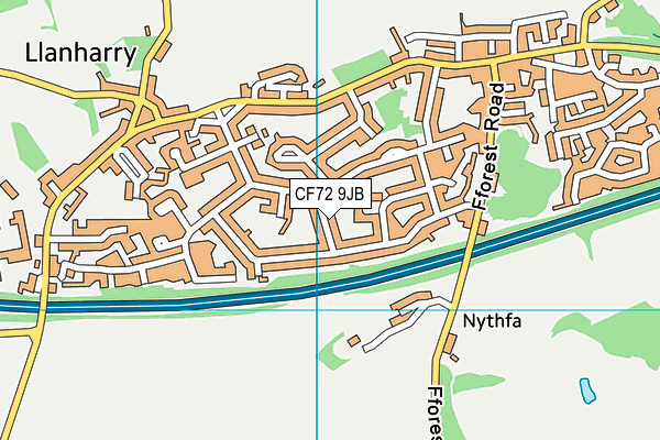 CF72 9JB map - OS VectorMap District (Ordnance Survey)