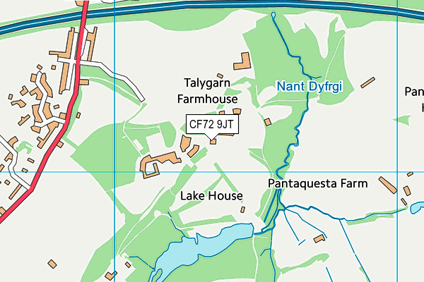 CF72 9JT map - OS VectorMap District (Ordnance Survey)