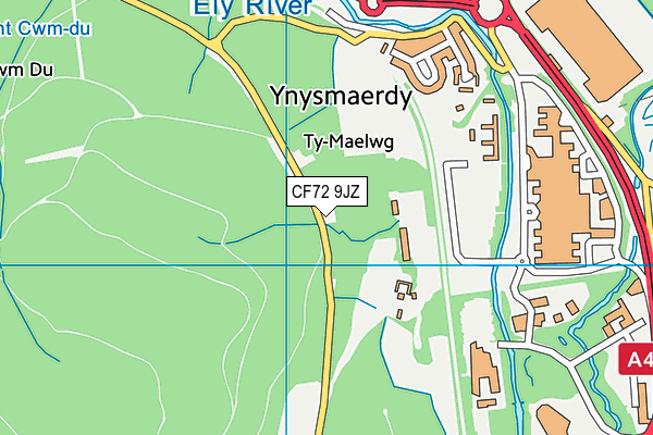 CF72 9JZ map - OS VectorMap District (Ordnance Survey)