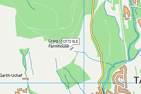 CF72 9LE map - OS VectorMap District (Ordnance Survey)