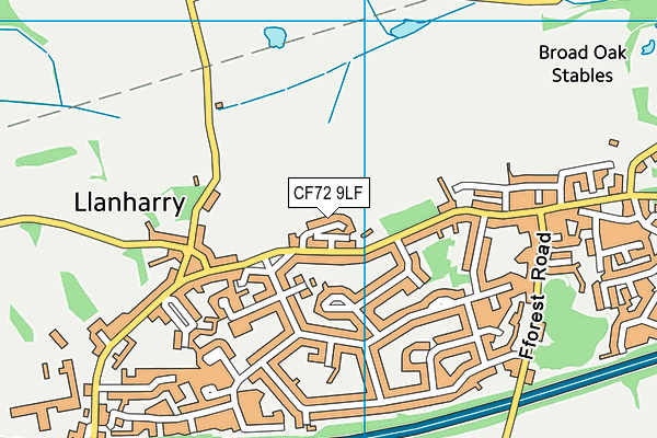 CF72 9LF map - OS VectorMap District (Ordnance Survey)