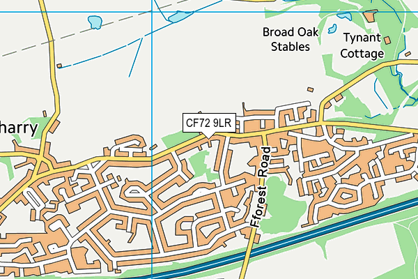 CF72 9LR map - OS VectorMap District (Ordnance Survey)