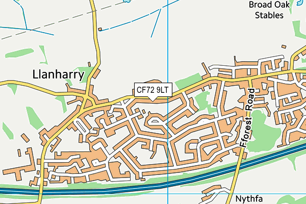 CF72 9LT map - OS VectorMap District (Ordnance Survey)