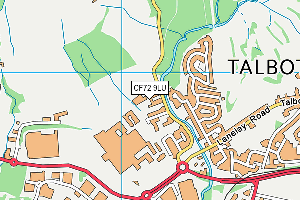 CF72 9LU map - OS VectorMap District (Ordnance Survey)