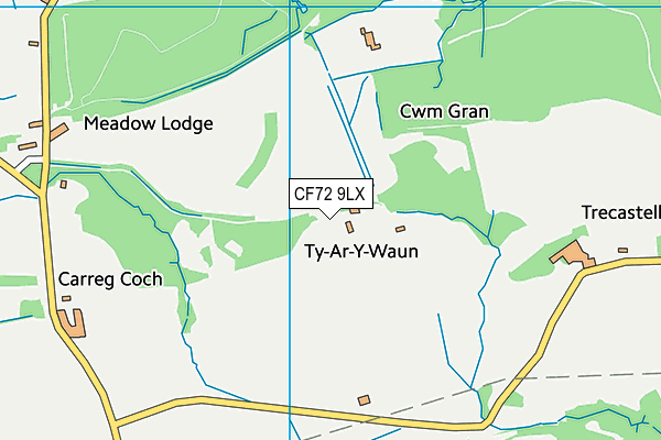 CF72 9LX map - OS VectorMap District (Ordnance Survey)