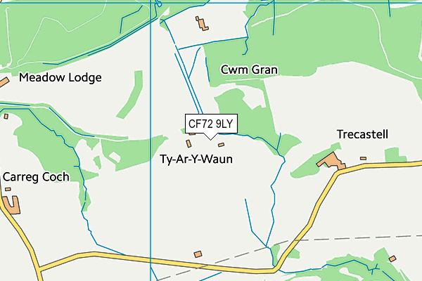 CF72 9LY map - OS VectorMap District (Ordnance Survey)